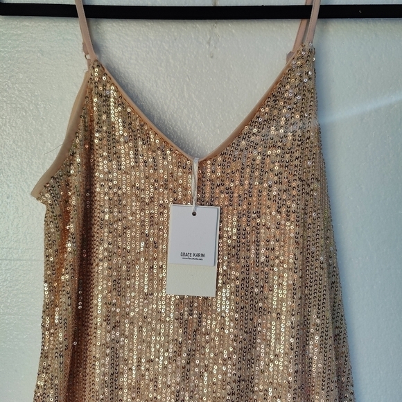 Grace Karin Sequin dress. Gold, size small. NWT - Picture 2 of 9